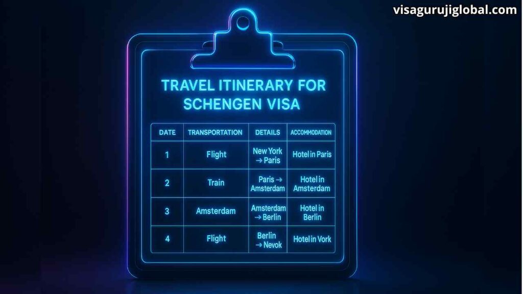 Travel Itinerary For Schengen Visa